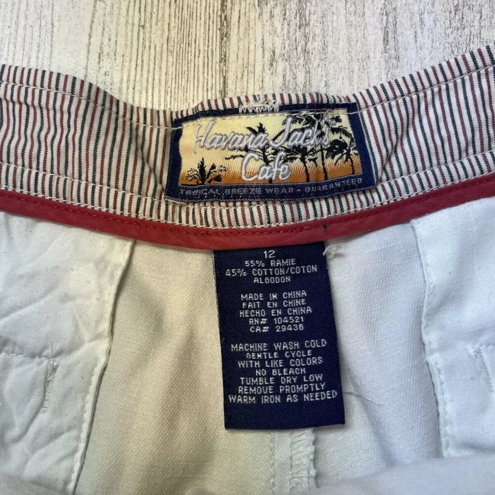 HAVANA JACK'S CAFE Women's Sz 12 Tan Casual Khaki Shorts High Waist Mom 90s - Picture 4 of 5